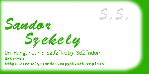 sandor szekely business card